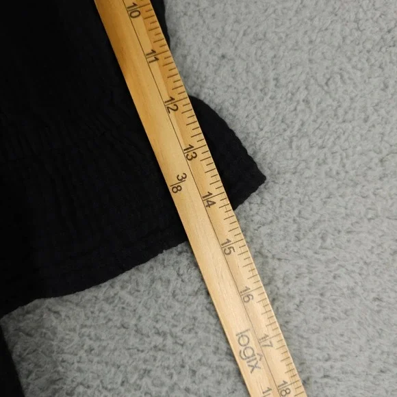 Chicos Dress Womens 2 US 12 Black Gauze Tiered Midi Puff Sleeve Casual Coastal - Picture 7 of 10